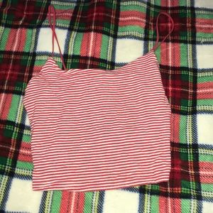 Cropped red tank top